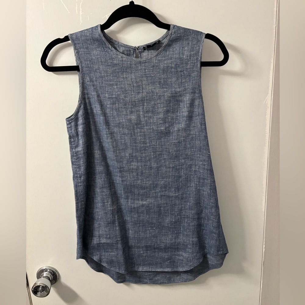 Theory Denim Blue Sleeveless Tank Top